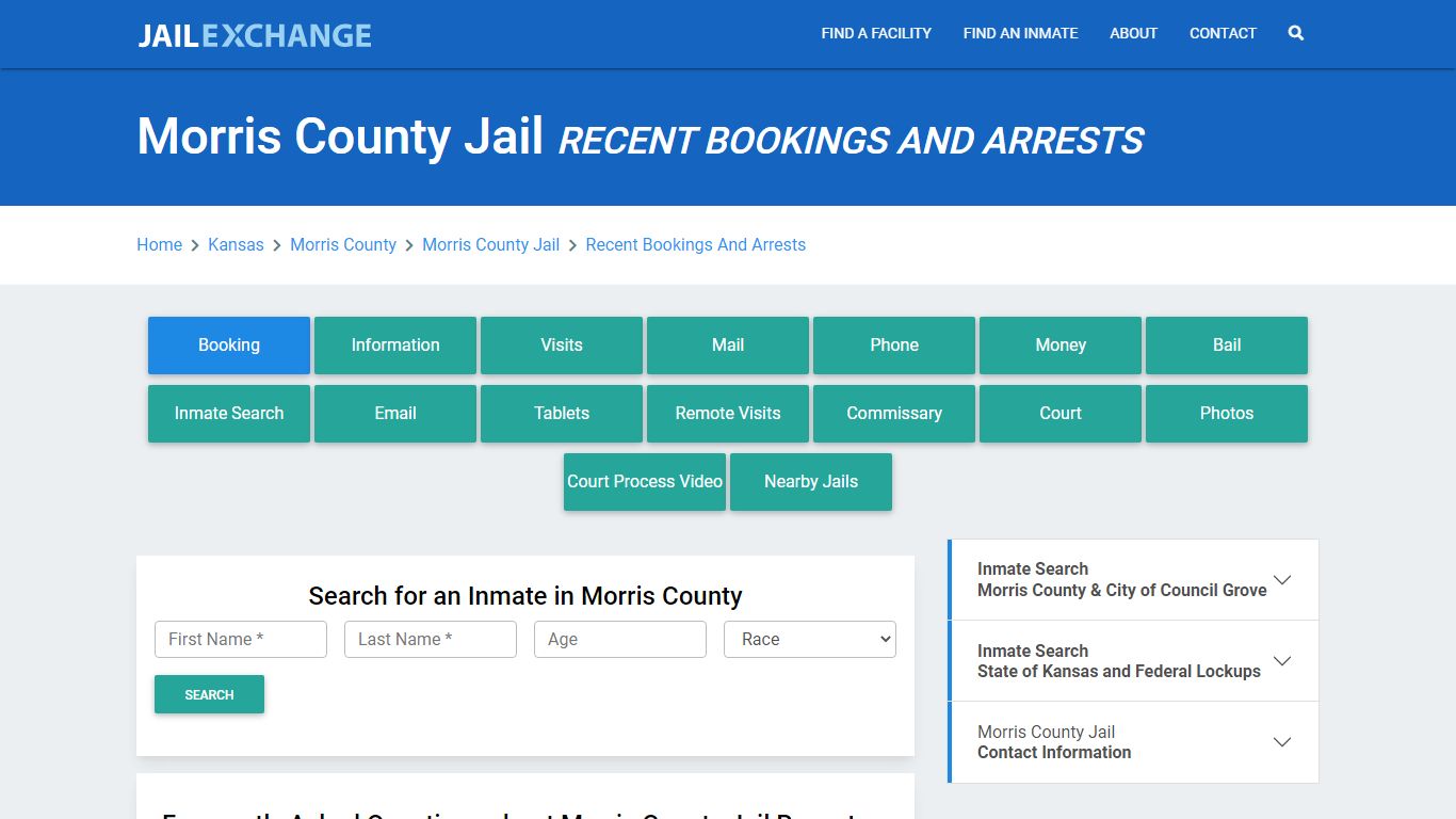 Morris County Jail KS Recent Arrests and Bookings - Jail Exchange