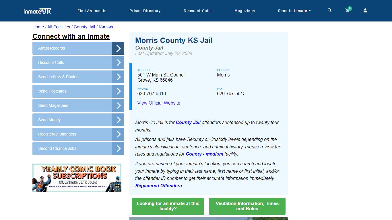 Morris County KS Jail - Inmate Locator